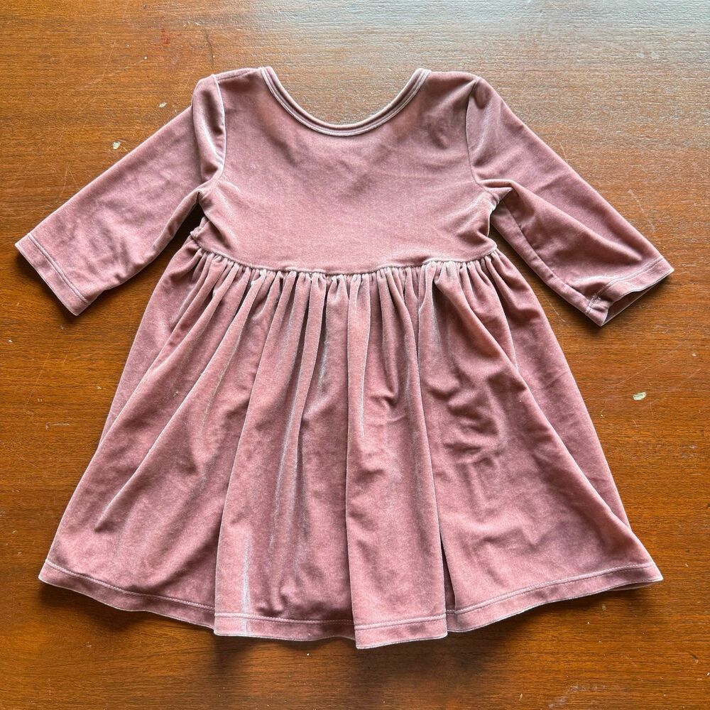 MILA AND ROSE velvet dusty rose girls twirl dress